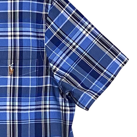 Polo Ralph Lauren Shirt Men's Medium Classic Fit Button-Down Blue Plaid NEW - Picture 5 of 12